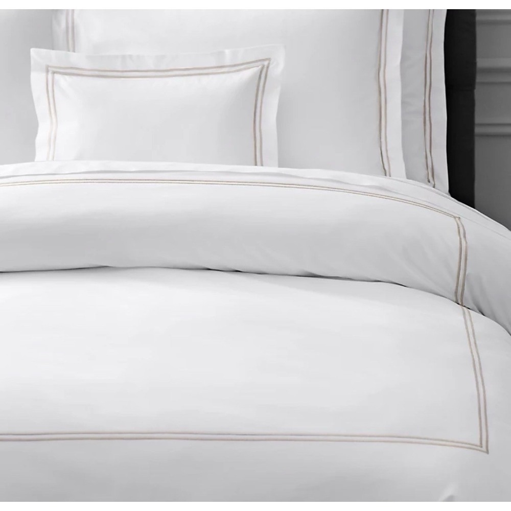 Restoration Hardware RH Teen Italian Satin Stitch Duvet Sheet Full/Queen Pink